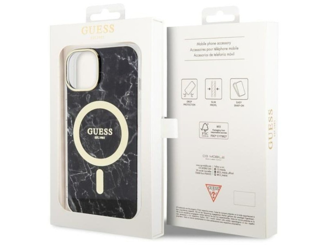 Guess GUHMP14MPCUMAK iPhone 14 Plus 6.7" black/black hardcase Marble MagSafe