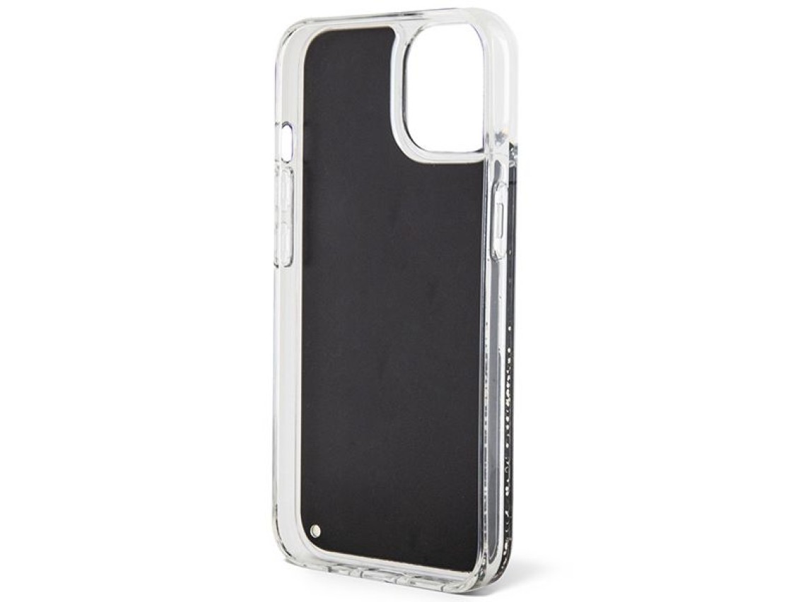 Guess Liquid Glitter Marble case for iPhone 14 - black