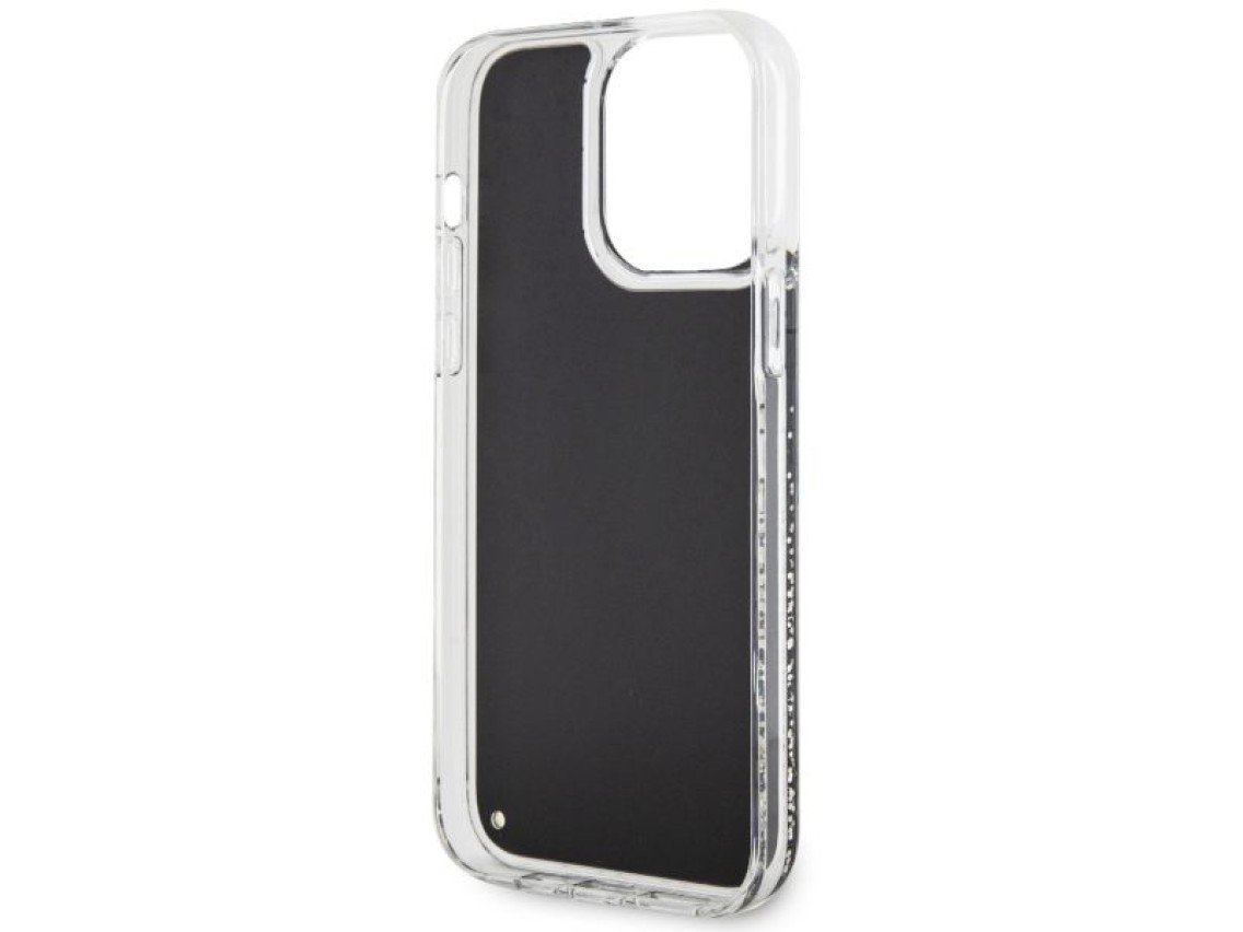 Funda rígida Guess GUHCP14XLCSGSGK para iPhone 14 Pro Max de 6,7" en color negro/negro con efecto má