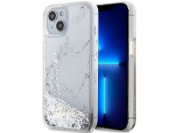 Guess Liquid Glitter Marble case for iPhone 14 - white