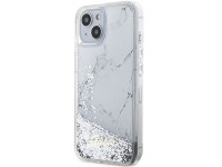 Guess Liquid Glitter Marble case for iPhone 14 - white