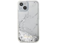 Guess Liquid Glitter Marble case for iPhone 14 - white