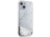 Guess Liquid Glitter Marble case for iPhone 14 - white