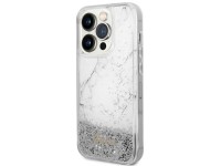 Capa rígida branca/branca com glitter líquido marmorizado Guess GUHCP14LLCSGSGH para iPhone 14 Pro d Capa rígida branca/branca com glitter líquido marmorizado Guess GUHCP14LLCSGSGH para iPhone 14 Pro d
