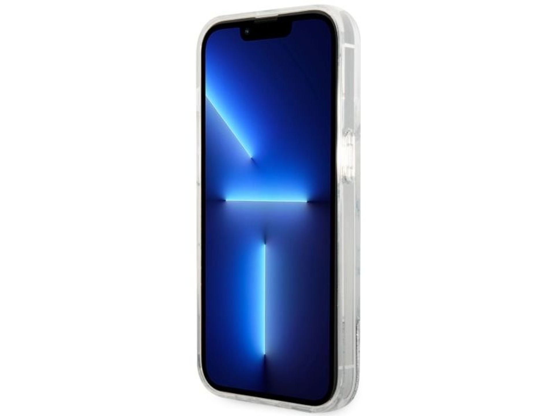 Capa rígida branca/branca com glitter líquido marmorizado Guess GUHCP14LLCSGSGH para iPhone 14 Pro d