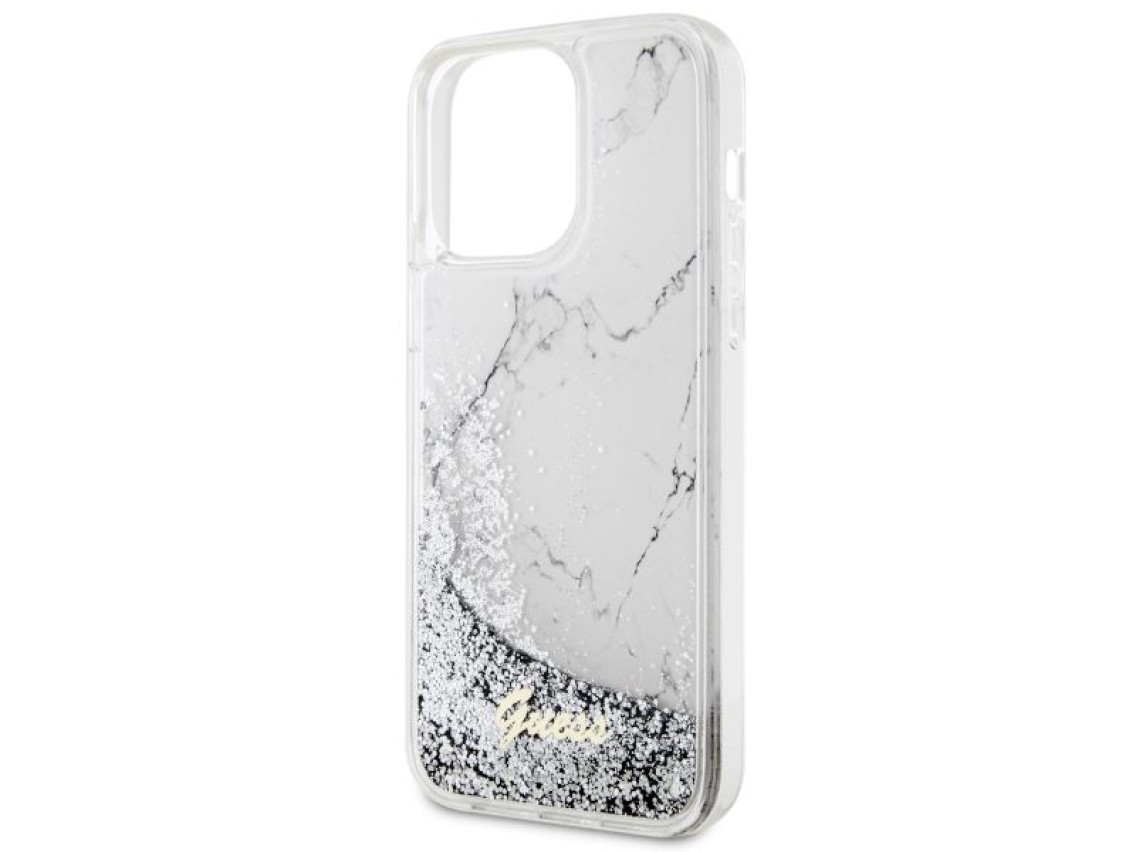 Funda rígida Guess GUHCP14XLCSGSGH para iPhone 14 Pro Max de 6,7" blanca/blanca con efecto mármol de