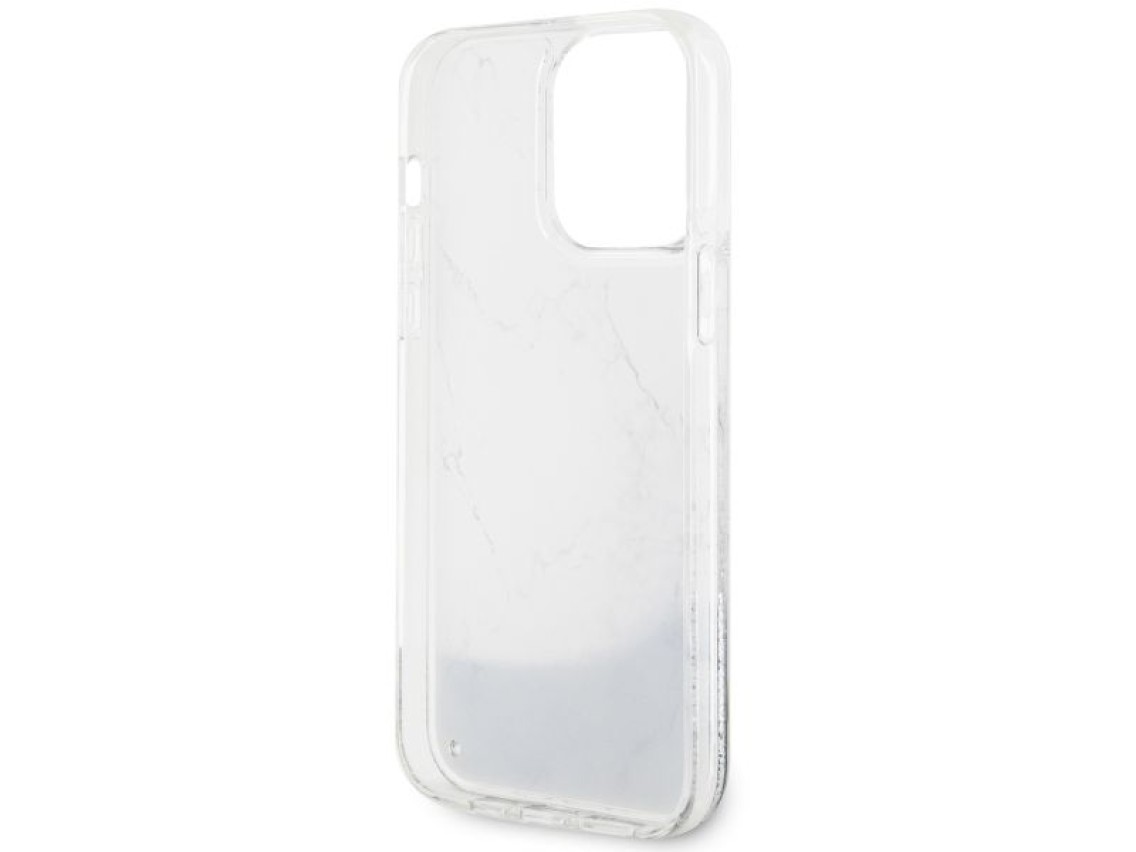 Funda rígida Guess GUHCP14XLCSGSGH para iPhone 14 Pro Max de 6,7" blanca/blanca con efecto mármol de