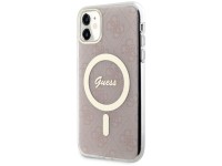 Capa rígida rosa/rosa para iPhone 11 de 6,1" da Guess (GUHMN61H4STP) com 4G e MagSafe. Capa rígida rosa/rosa para iPhone 11 de 6,1" da Guess (GUHMN61H4STP) com 4G e MagSafe.