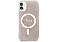 Capa rígida rosa/rosa para iPhone 11 de 6,1" da Guess (GUHMN61H4STP) com 4G e MagSafe. Capa rígida rosa/rosa para iPhone 11 de 6,1" da Guess (GUHMN61H4STP) com 4G e MagSafe.