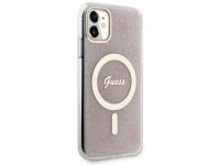 Capa rígida rosa/rosa para iPhone 11 de 6,1" da Guess (GUHMN61H4STP) com 4G e MagSafe. Capa rígida rosa/rosa para iPhone 11 de 6,1" da Guess (GUHMN61H4STP) com 4G e MagSafe.