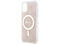 Capa rígida rosa/rosa para iPhone 11 de 6,1" da Guess (GUHMN61H4STP) com 4G e MagSafe. Capa rígida rosa/rosa para iPhone 11 de 6,1" da Guess (GUHMN61H4STP) com 4G e MagSafe.