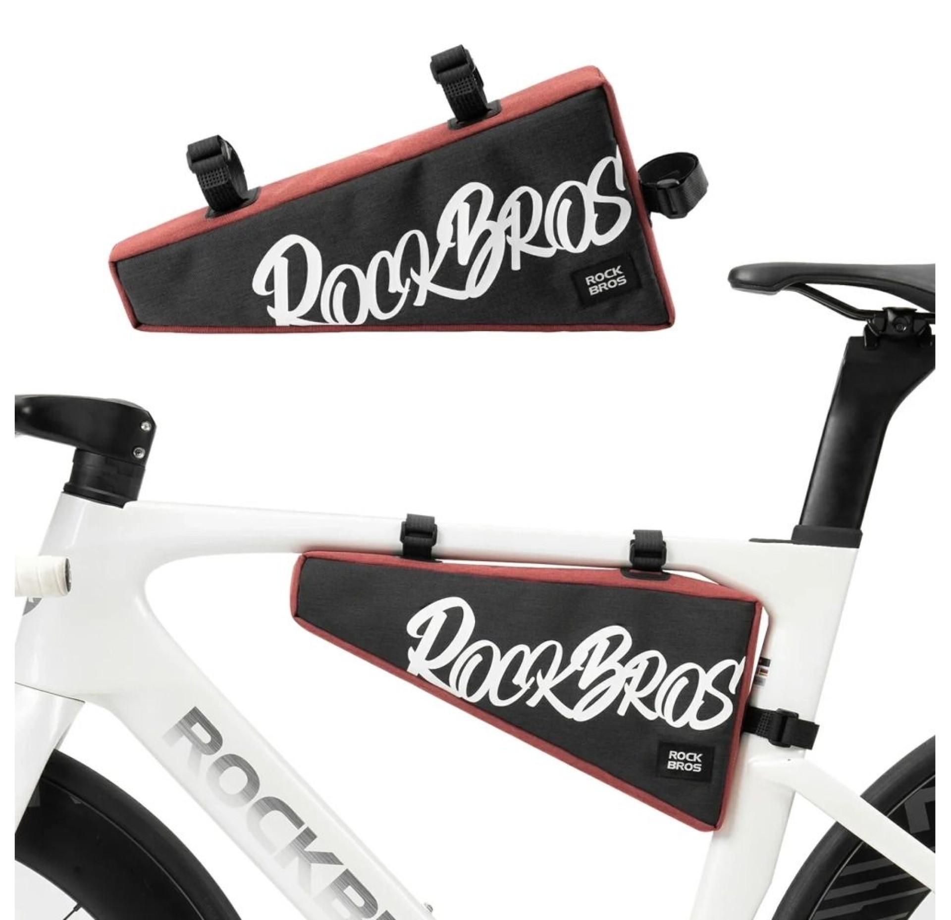 Rockbros G008 Flash Journey Triangle Frame Bike Bag XL 1.9 l - Black and Red