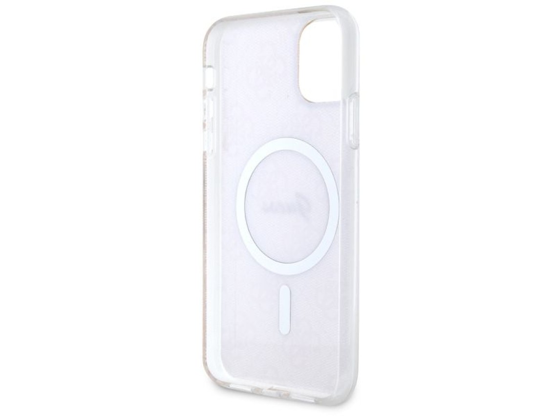 Capa rígida rosa/rosa para iPhone 11 de 6,1" da Guess (GUHMN61H4STP) com 4G e MagSafe.