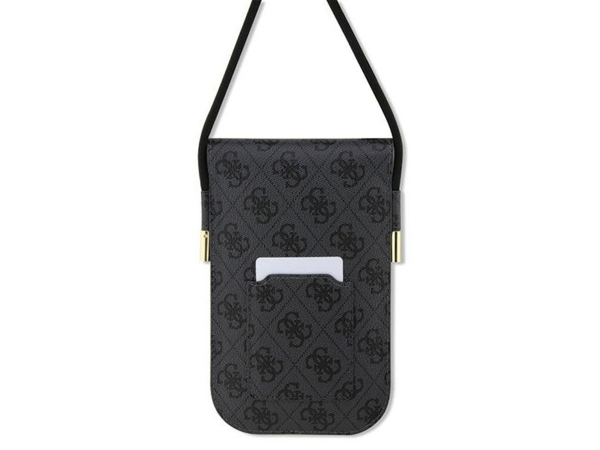 Bolsa Guess 4G com logo em estilo metalizado - preta