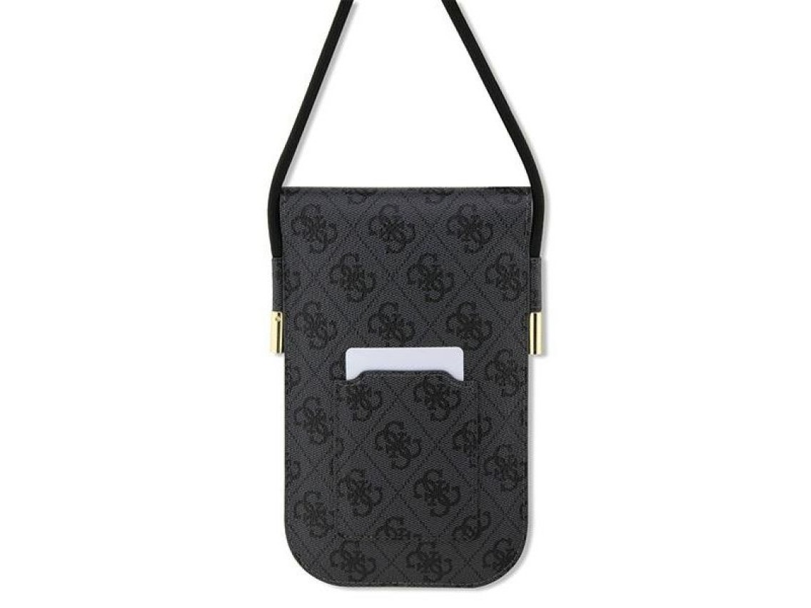 Bolsa Guess 4G com logo em estilo metalizado - preta