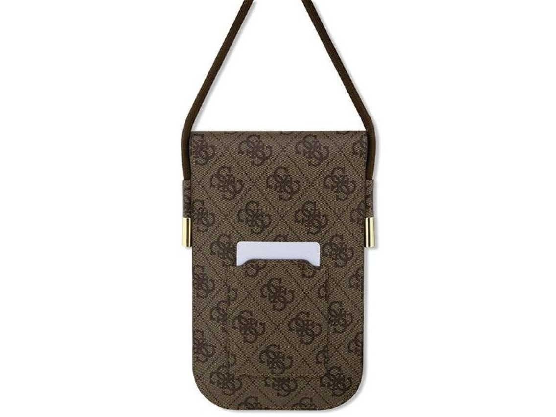 Bolsa Guess 4G com logo em estilo metalizado - marrom