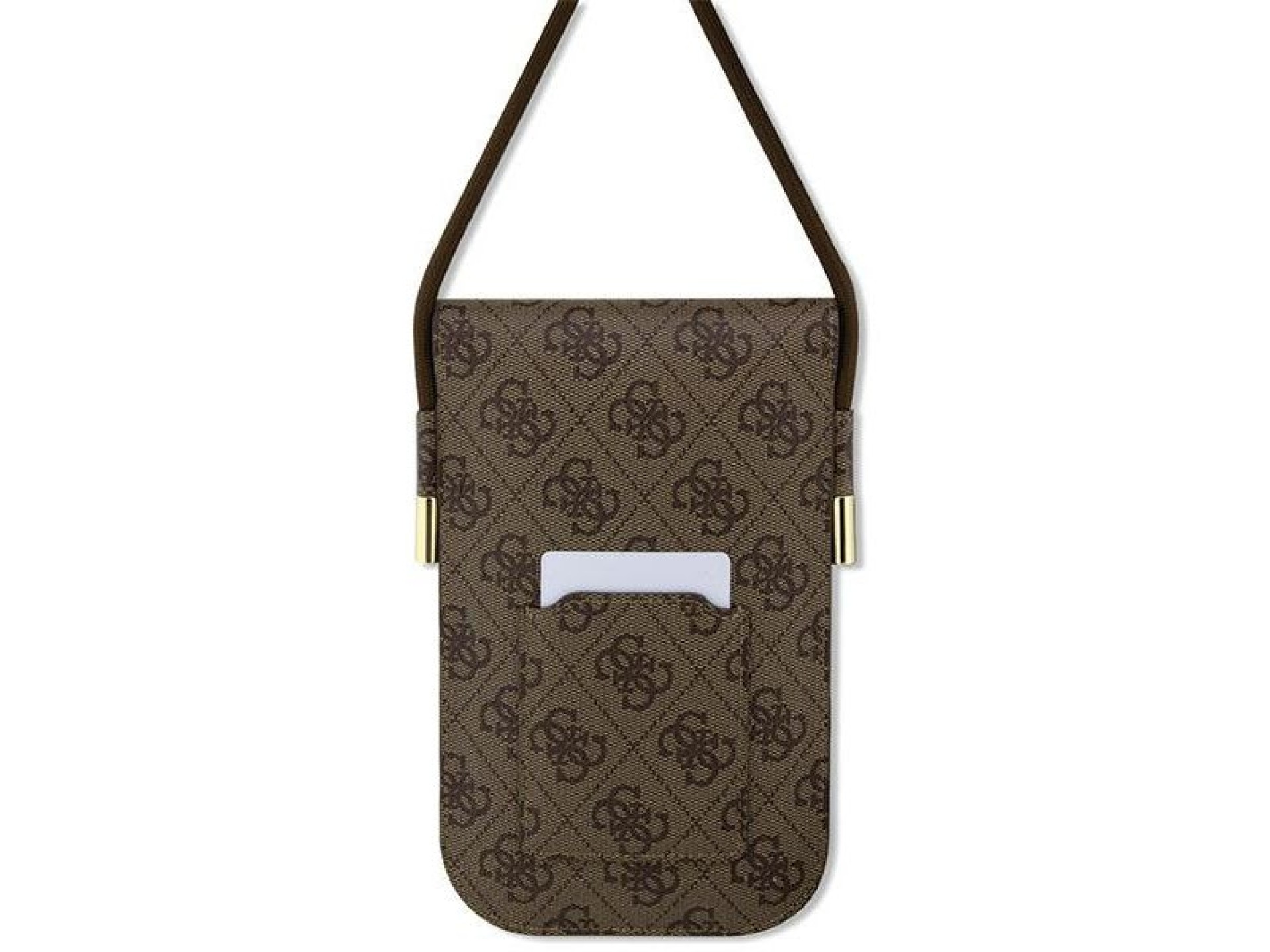 Bolsa Guess 4G com logo em estilo metalizado - marrom