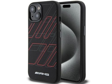 AMG Silicone Large Rhombuses Pattern MagSafe Case for iPhone 15 Plus / 14 Plus - Black AMG Silicone Large Rhombuses Pattern MagSafe Case for iPhone 15 Plus / 14 Plus - Black