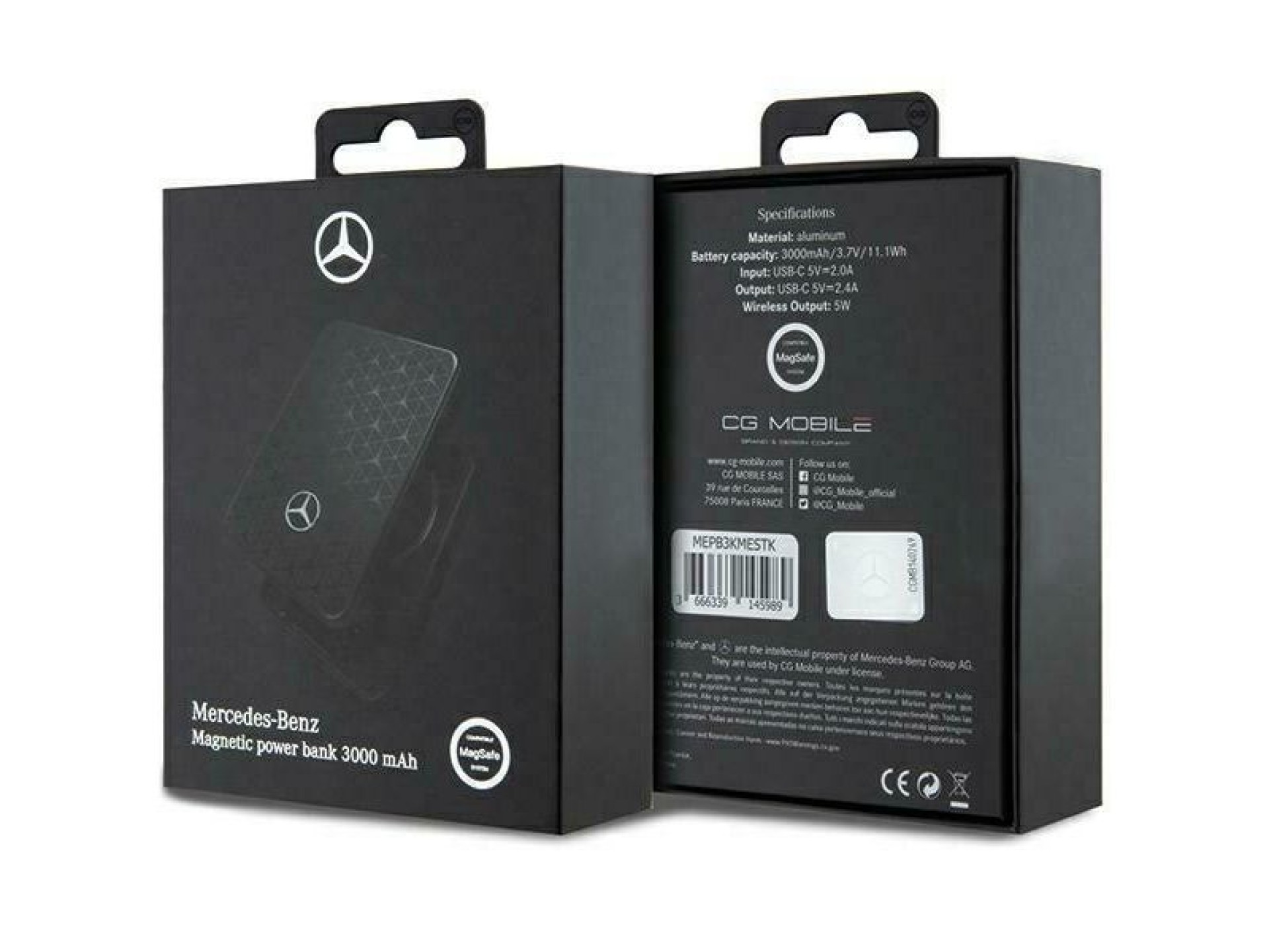 Powerbank Mercedes Stars Pattern MagSafe 5W 3000mAh - negro