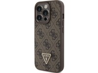Capa rígida Guess GUHCP15LP4TDPW para iPhone 15 Pro 6.1" marrom/marrom, em couro, 4G, com strass tri Capa rígida Guess GUHCP15LP4TDPW para iPhone 15 Pro 6.1" marrom/marrom, em couro, 4G, com strass tri