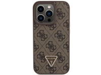 Capa rígida Guess GUHCP15LP4TDPW para iPhone 15 Pro 6.1" marrom/marrom, em couro, 4G, com strass tri Capa rígida Guess GUHCP15LP4TDPW para iPhone 15 Pro 6.1" marrom/marrom, em couro, 4G, com strass tri