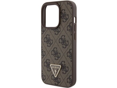Guess GUHCP15LP4TDPW iPhone 15 Pro 6.1" brown/brown hardcase Leather 4G Triangle Strass Guess GUHCP15LP4TDPW iPhone 15 Pro 6.1" brown/brown hardcase Leather 4G Triangle Strass