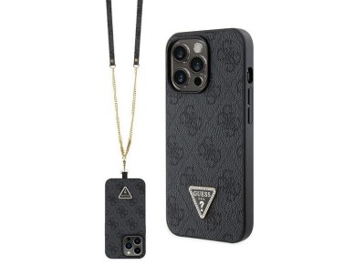 Funda Guess GUHCP13LP4TDSCPK para iPhone 13 Pro / 13 - Negra, bandolera, 4G, logotipo met�lico