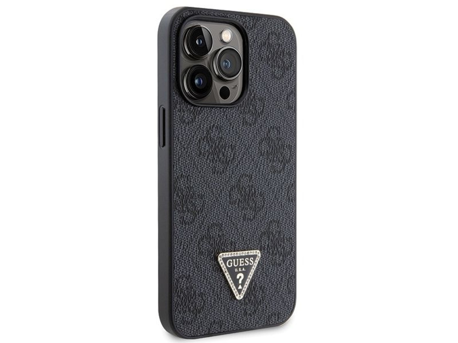 Guess GUHCP13LP4TDSCPK Case for iPhone 13 Pro / 13 - Black Crossbody 4G Metal Logo