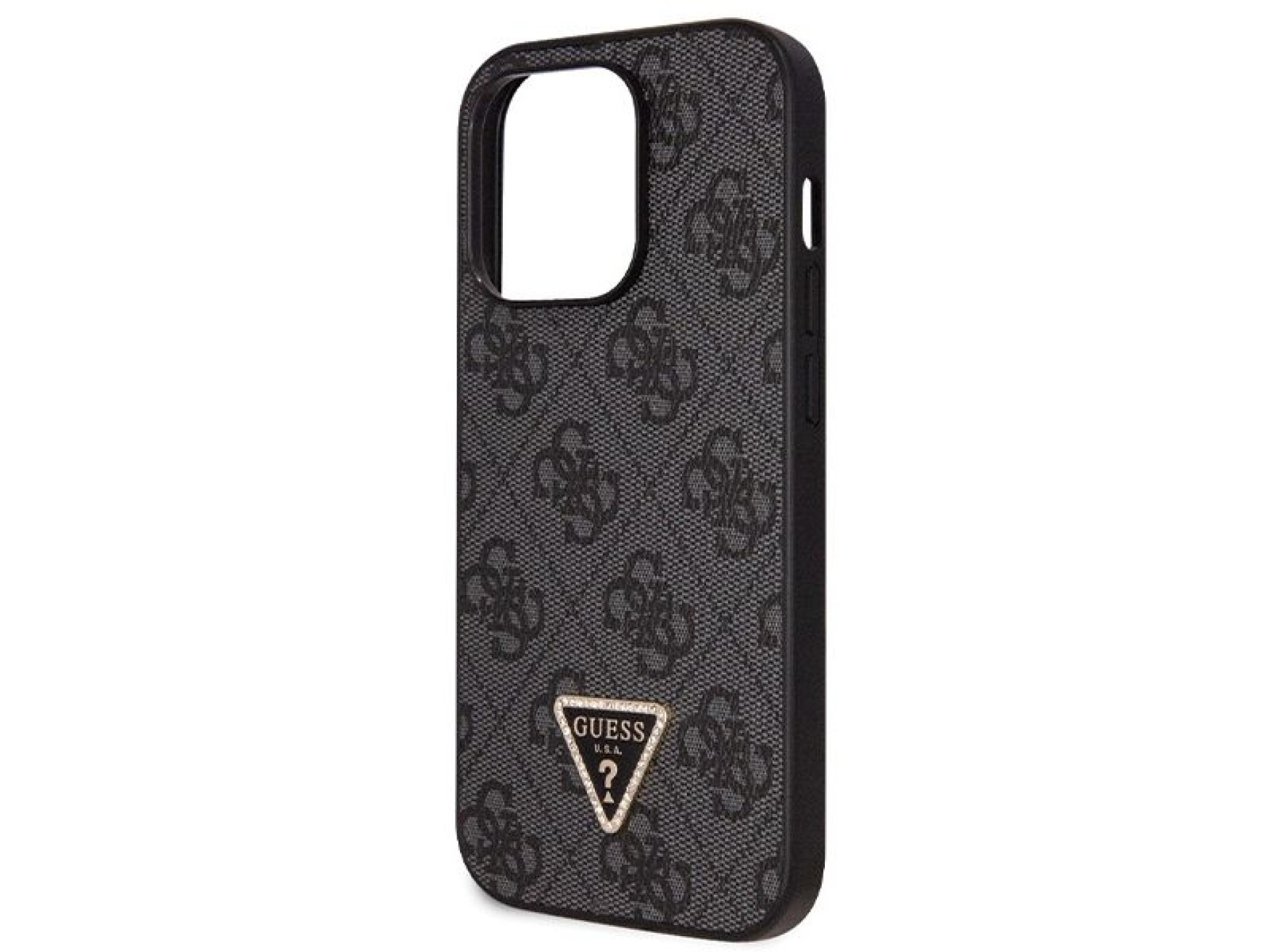 Guess GUHCP14LP4TDSCPK case for iPhone 14 Pro - black Crossbody 4G Metal Logo