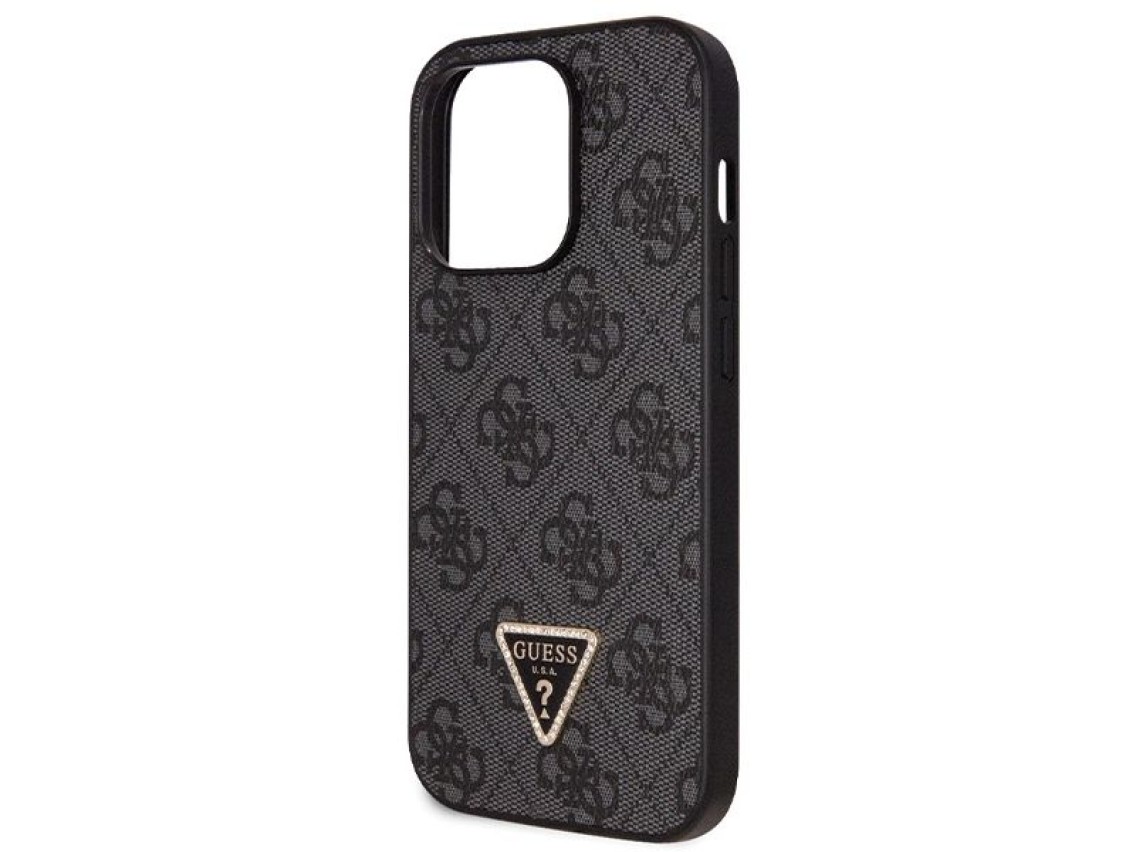 Guess GUHCP14LP4TDSCPK case for iPhone 14 Pro - black Crossbody 4G Metal Logo
