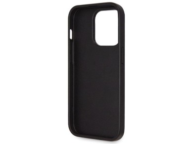 Funda Guess GUHCP14LP4TDSCPK para iPhone 14 Pro - Negra, tipo bandolera, 4G, con logo metálico Funda Guess GUHCP14LP4TDSCPK para iPhone 14 Pro - Negra, tipo bandolera, 4G, con logo metálico