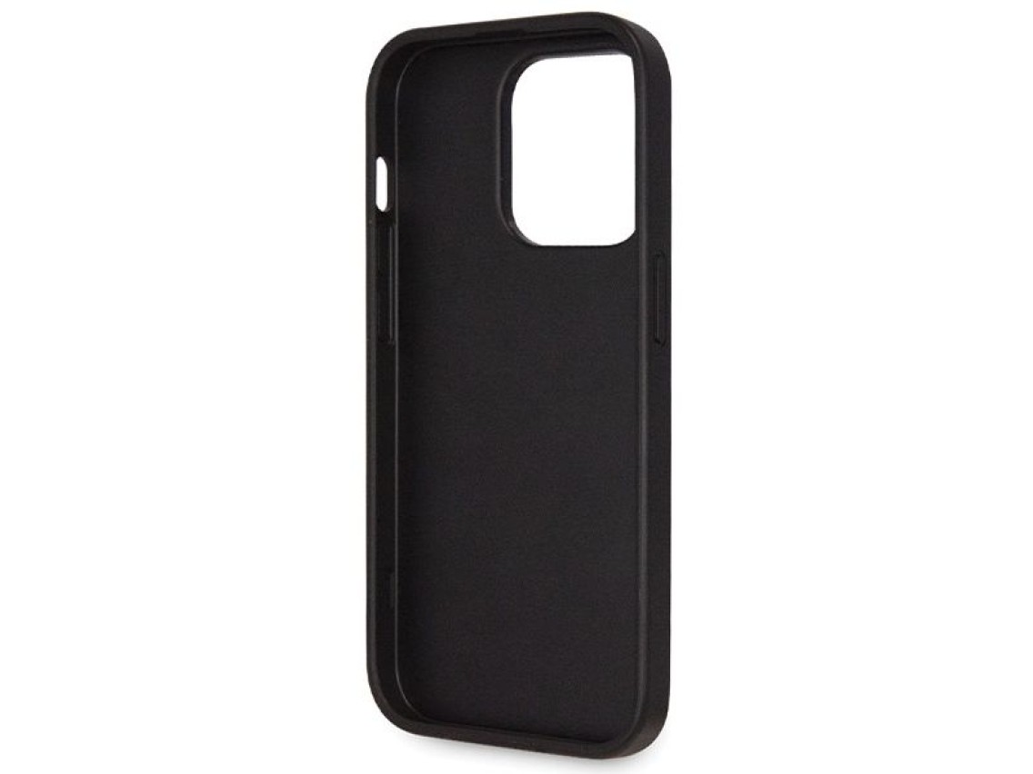 Guess GUHCP14LP4TDSCPK case for iPhone 14 Pro - black Crossbody 4G Metal Logo