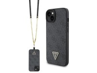 Capa transversal rígida preta/preta Guess GUHCP15SP4TDSCPK para iPhone 15 de 6,1 polegadas com logo Capa transversal rígida preta/preta Guess GUHCP15SP4TDSCPK para iPhone 15 de 6,1 polegadas com logo