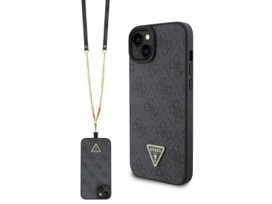 Capa transversal rígida preta/preta Guess GUHCP15SP4TDSCPK para iPhone 15 de 6,1 polegadas com logo Capa transversal rígida preta/preta Guess GUHCP15SP4TDSCPK para iPhone 15 de 6,1 polegadas com logo