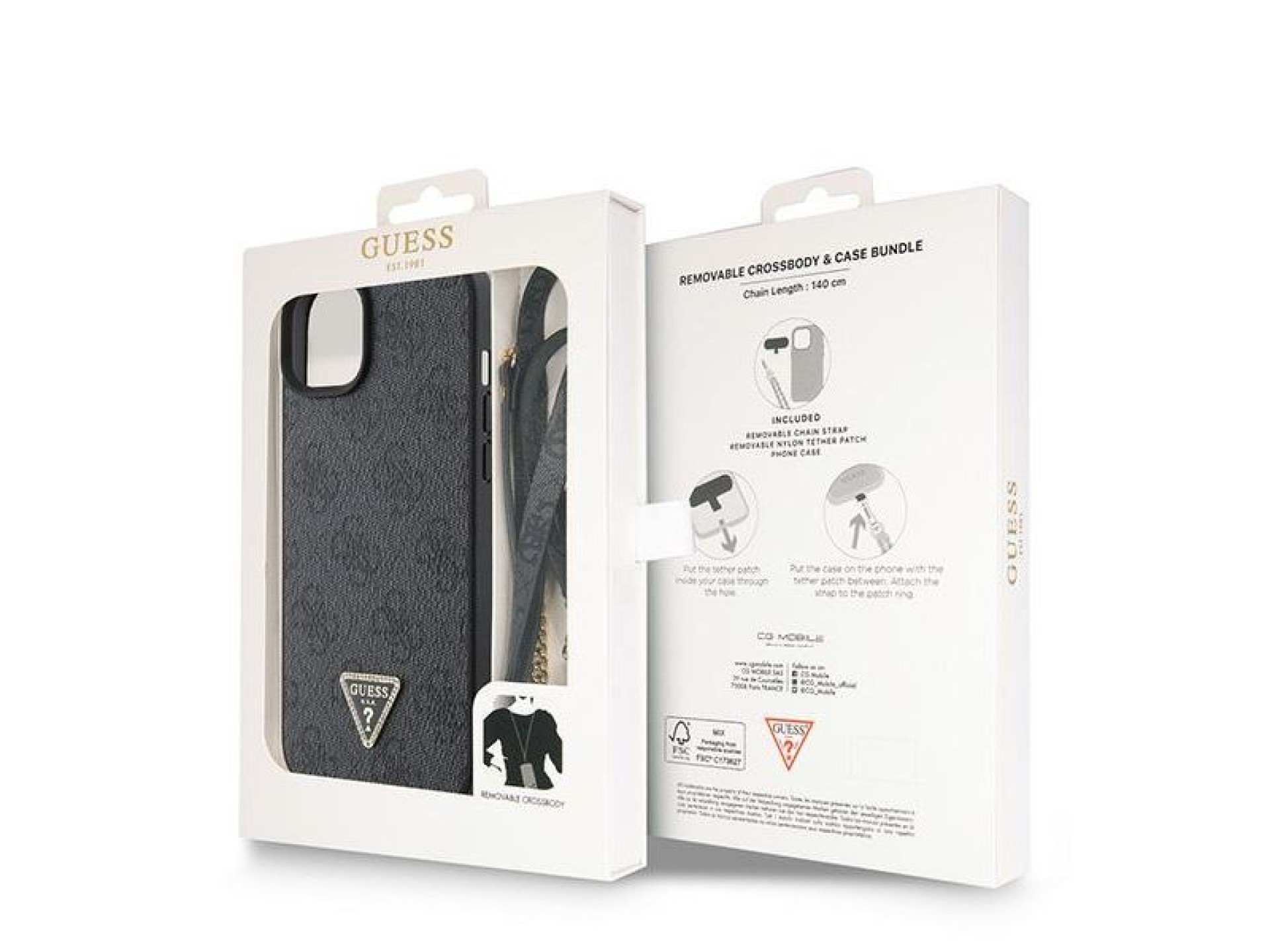 Funda rígida negra Guess GUHCP15MP4TDSCPK para iPhone 15 Plus de 6,7