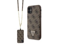 Capa Guess GUHCN61P4TDSCPW para iPhone 11/Xr - Marrom, Transversal, 4G, com Logo Metálico Capa Guess GUHCN61P4TDSCPW para iPhone 11/Xr - Marrom, Transversal, 4G, com Logo Metálico