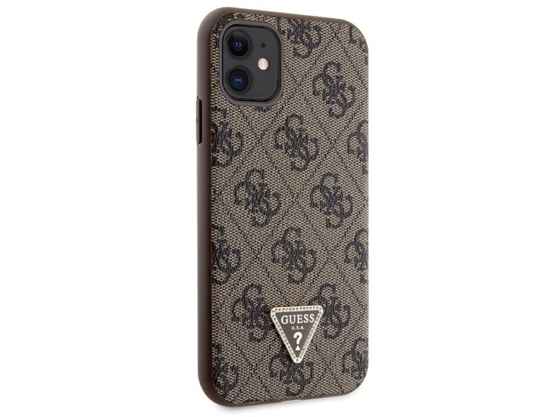 Capa Guess GUHCN61P4TDSCPW para iPhone 11/Xr - Marrom, Transversal, 4G, com Logo Metálico