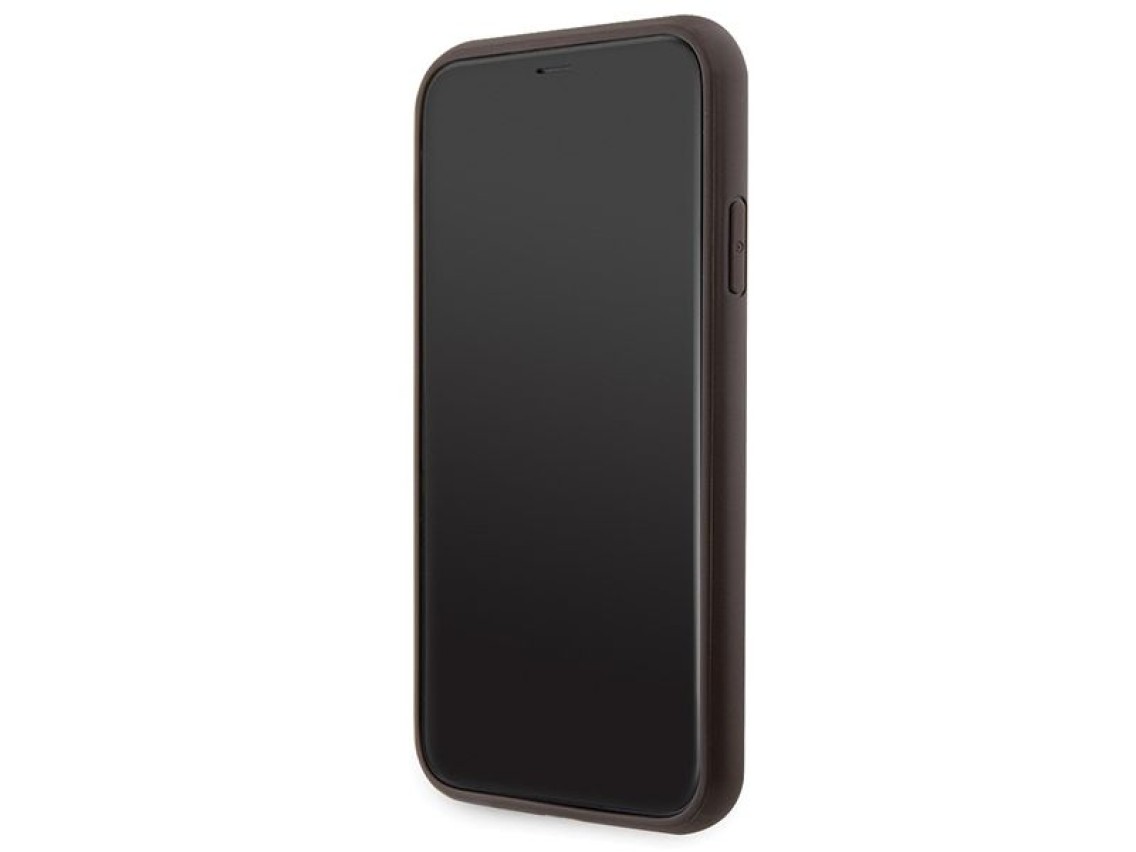 Capa Guess GUHCN61P4TDSCPW para iPhone 11/Xr - Marrom, Transversal, 4G, com Logo Metálico