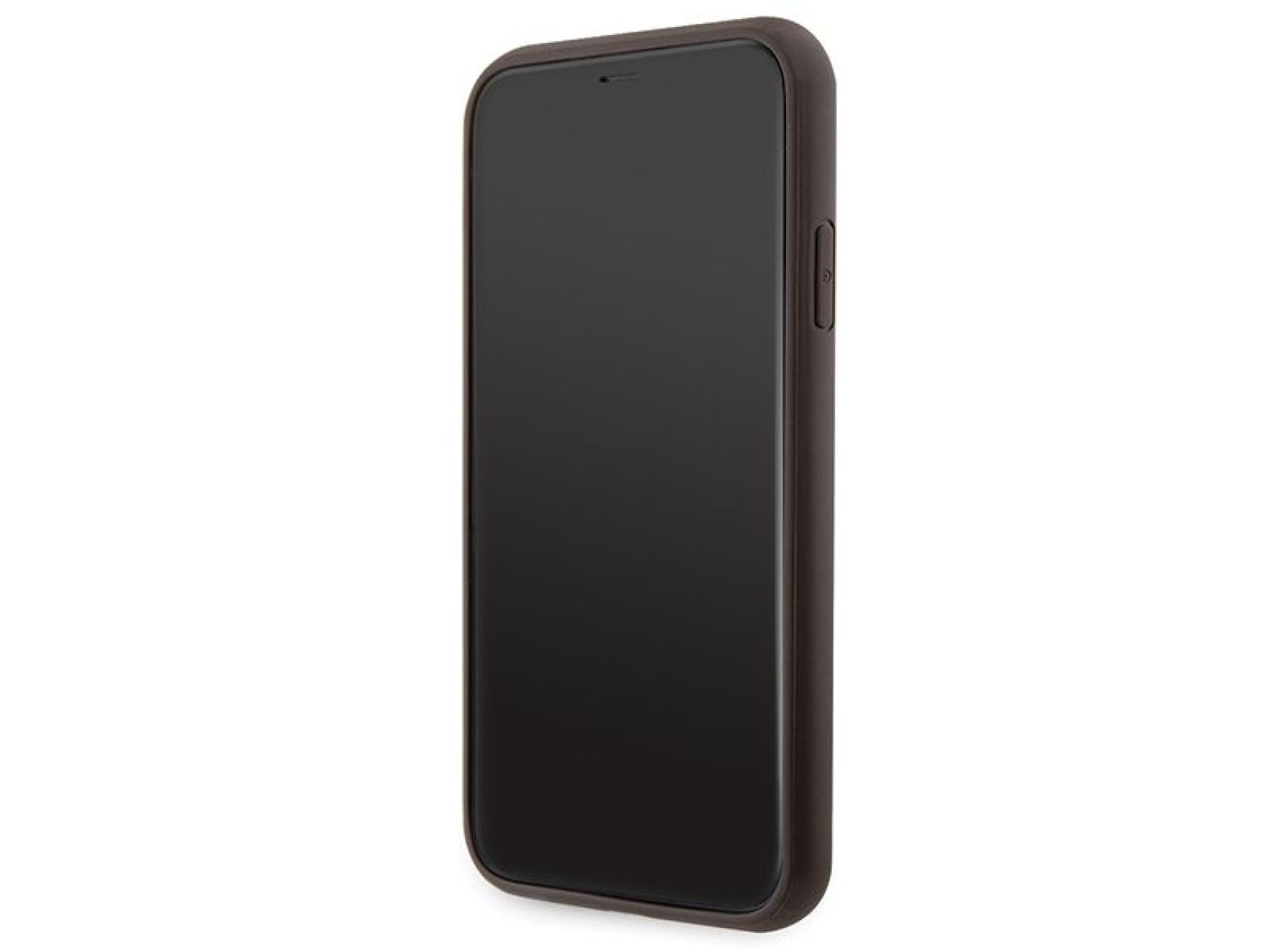 Capa Guess GUHCN61P4TDSCPW para iPhone 11/Xr - Marrom, Transversal, 4G, com Logo Metálico