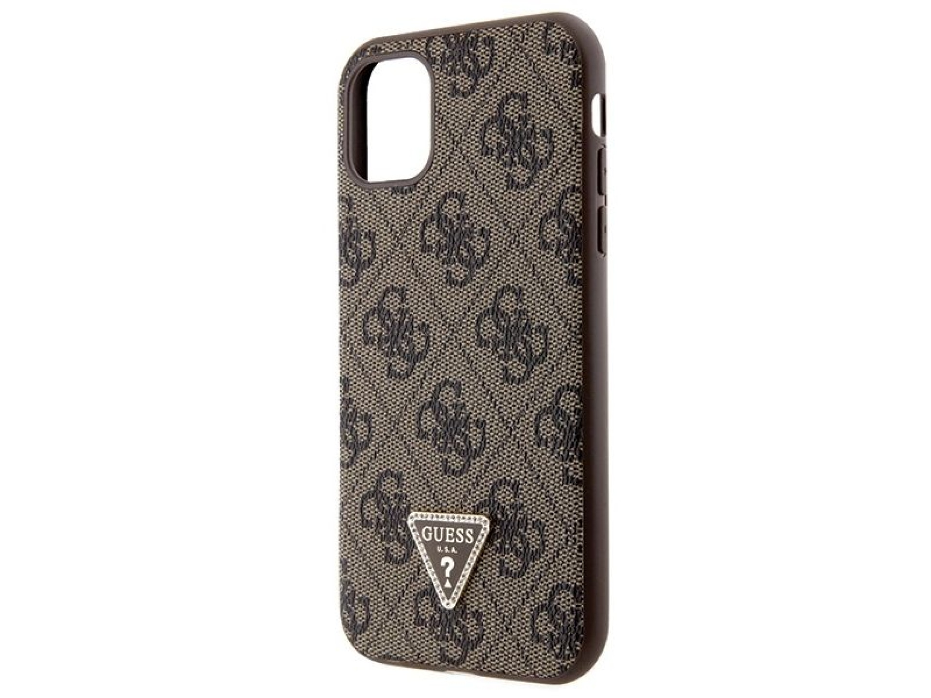 Capa Guess GUHCN61P4TDSCPW para iPhone 11/Xr - Marrom, Transversal, 4G, com Logo Metálico