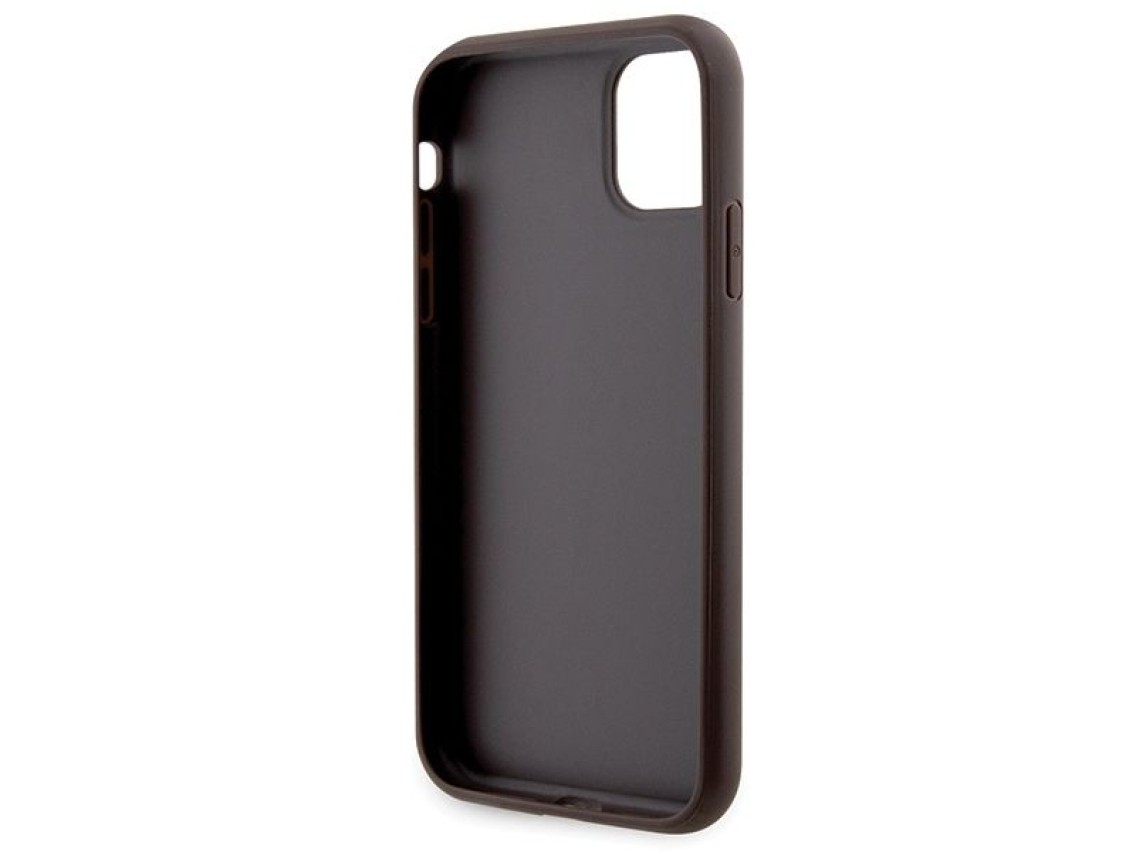 Capa Guess GUHCN61P4TDSCPW para iPhone 11/Xr - Marrom, Transversal, 4G, com Logo Metálico
