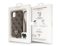Capa Guess GUHCN61P4TDSCPW para iPhone 11/Xr - Marrom, Transversal, 4G, com Logo Metálico Capa Guess GUHCN61P4TDSCPW para iPhone 11/Xr - Marrom, Transversal, 4G, com Logo Metálico
