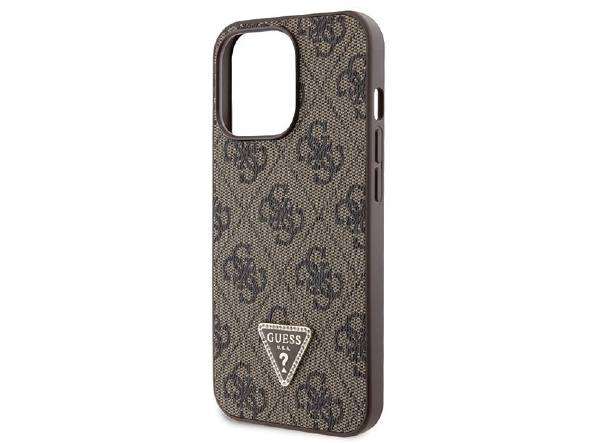 Capa Guess GUHCP13LP4TDSCPW para iPhone 13 Pro / 13 - Marrom, Transversal, 4G, com Logo Metálico