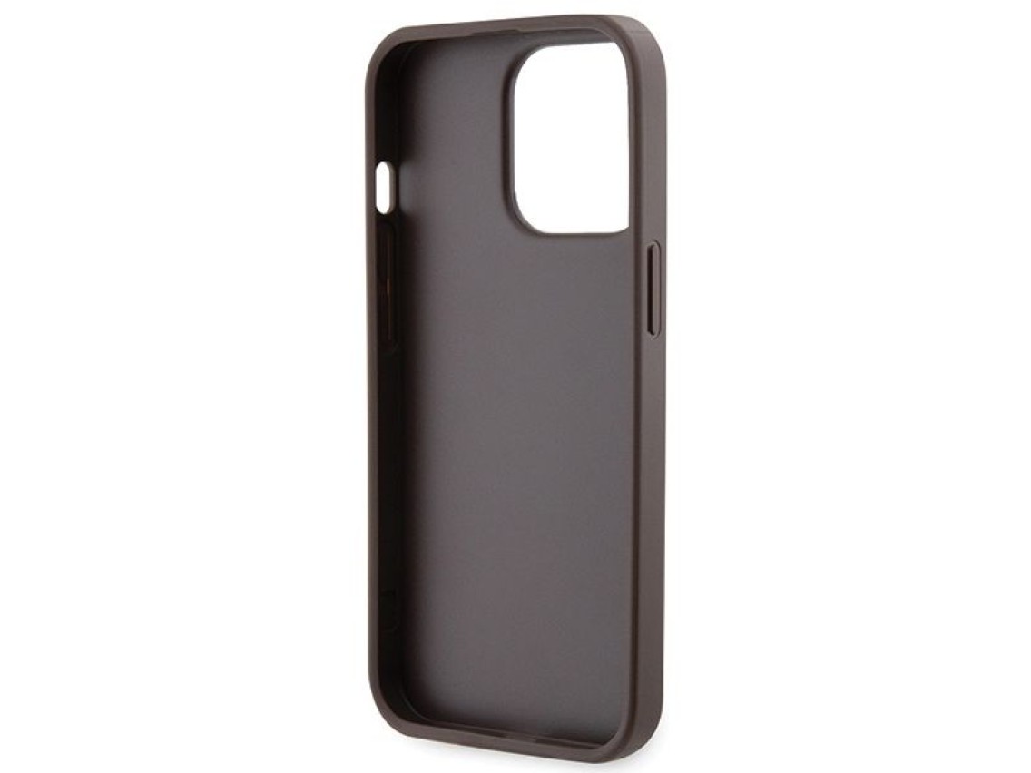 Capa Guess GUHCP13LP4TDSCPW para iPhone 13 Pro / 13 - Marrom, Transversal, 4G, com Logo Metálico