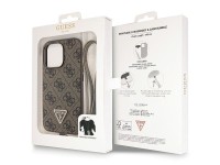 Capa Guess GUHCP13LP4TDSCPW para iPhone 13 Pro / 13 - Marrom, Transversal, 4G, com Logo Metálico Capa Guess GUHCP13LP4TDSCPW para iPhone 13 Pro / 13 - Marrom, Transversal, 4G, com Logo Metálico