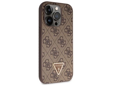 Guess GUHCP14LP4TDSCPW case for iPhone 14 Pro - brown Crossbody 4G Metal Logo Guess GUHCP14LP4TDSCPW case for iPhone 14 Pro - brown Crossbody 4G Metal Logo