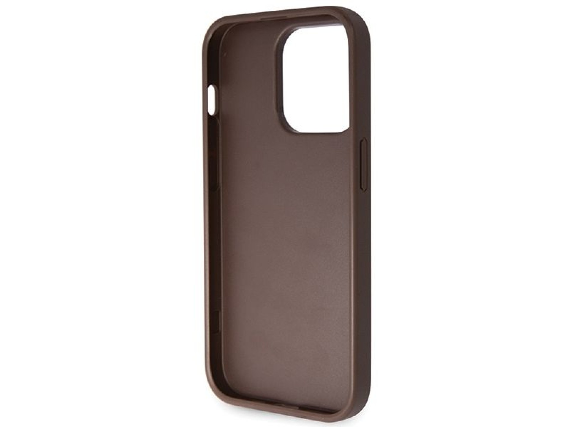 Guess GUHCP14LP4TDSCPW case for iPhone 14 Pro - brown Crossbody 4G Metal Logo