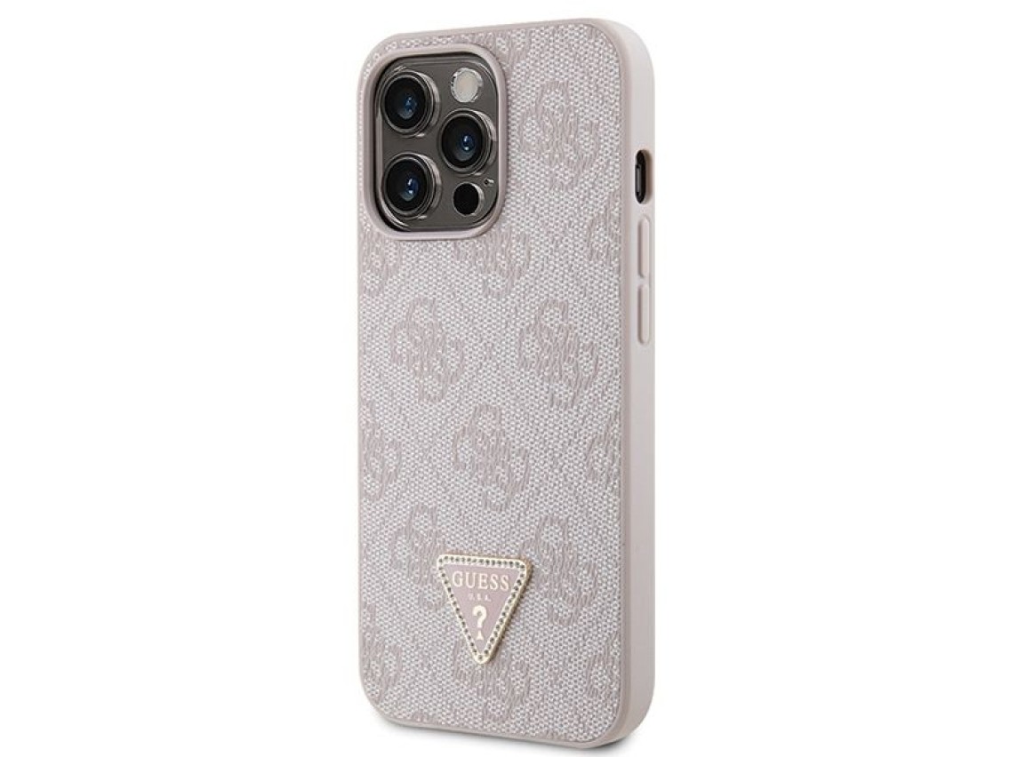 Guess GUHCP13LP4TDSCPP case for iPhone 13 Pro / 13 - pink Crossbody 4G Metal Logo