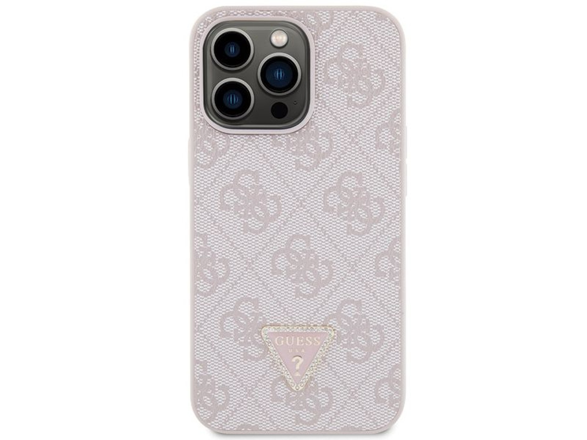 Guess GUHCP13LP4TDSCPP case for iPhone 13 Pro / 13 - pink Crossbody 4G Metal Logo