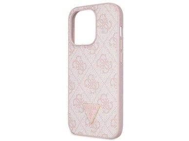 Guess GUHCP14LP4TDSCPP case for iPhone 14 Pro - pink Crossbody 4G Metal Logo